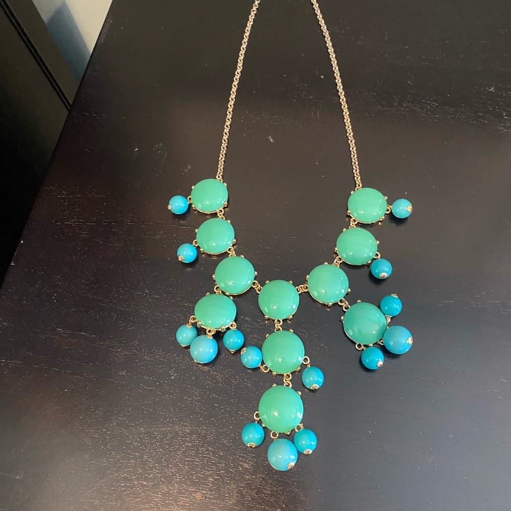 Jcrew Elegant Green and Blue Statement Necklace